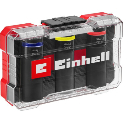 Einhell Набір ударних торцевих головок 80мм 1/2" 3шт кейс 0.78кг Einhell Набір ударних торцевих головок 80мм 1/2" 3шт кейс 0.78кг