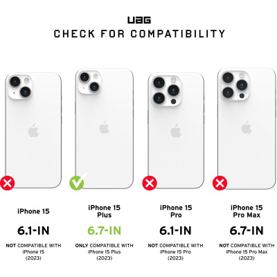 UAG Чохол для Apple iPhone 15 Plus Plyo Magsafe, Ice/Silver