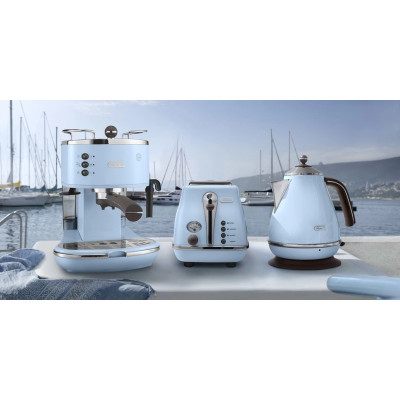 Delonghi Електрочайник Icona Vintage, 1.7л, нержавіюча сталь, блакитний