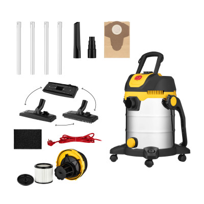 2E Пилосос професійний 2E PowerClean 20S 1200Вт 17кПа контейнер 20л розетка 220В/2000В волозі/сусі