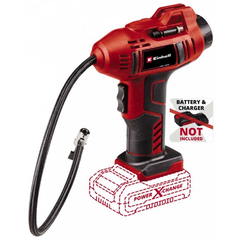 Einhell Компресор ручний акум CE-CC 18 Li - Solo, 18В, PXC, 12-10 та 8 л/хв, 11 бар