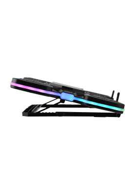 2E Gaming Підставка для ноутбука CPG-012, до 17.3", 1xUSB-C, LCD/semiconductor cooling pad, RGB, чорний