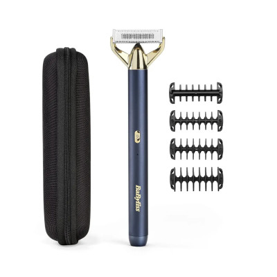 BaByliss Тример Babyliss X-Blade Super-X Metal, для вусів та бороди, акум., насадок-4, кейс, підставка, сталь, синій