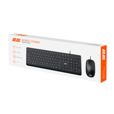 2E Комплект клавіатура та миша MK405 USB-A, EN/UK, чорний
