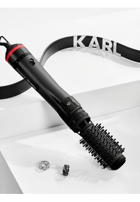Rowenta Фен-щітка Karl Lagerfeld Activ Keratin&Shine, 1000Вт, 2 режими, іоніз-я, чорний