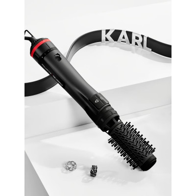 Rowenta Фен-щітка Karl Lagerfeld Activ Keratin&Shine, 1000Вт, 2 режими, іоніз-я, чорний