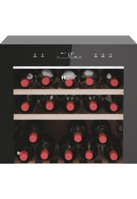 Haier Холодильник Haier для вина, 127x49.7х58.5, мороз.відд.-190л, зон - 2, бут-77, ST, дисплей, чорний