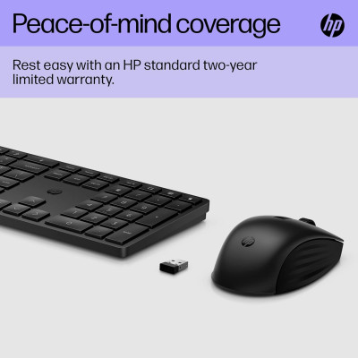 HP Комплект клавіатура та миша НР 650, WL, EN/UK, чорний