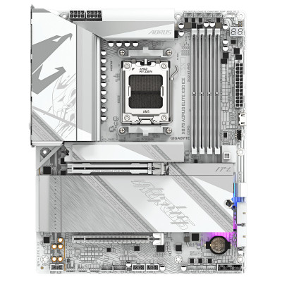 Gigabyte Материнська плата X870 A ELITE X3D ICE sAM5 X870 4xDDR5 M.2 Wi-Fi BT HDMI DP ATX