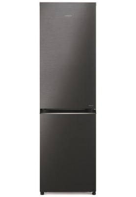 Hitachi Холодильник з нижн. мороз., 190x60х65, холод.відд.-215л, мороз.відд.-115л, 2дв., А+, NF, інв., чорний