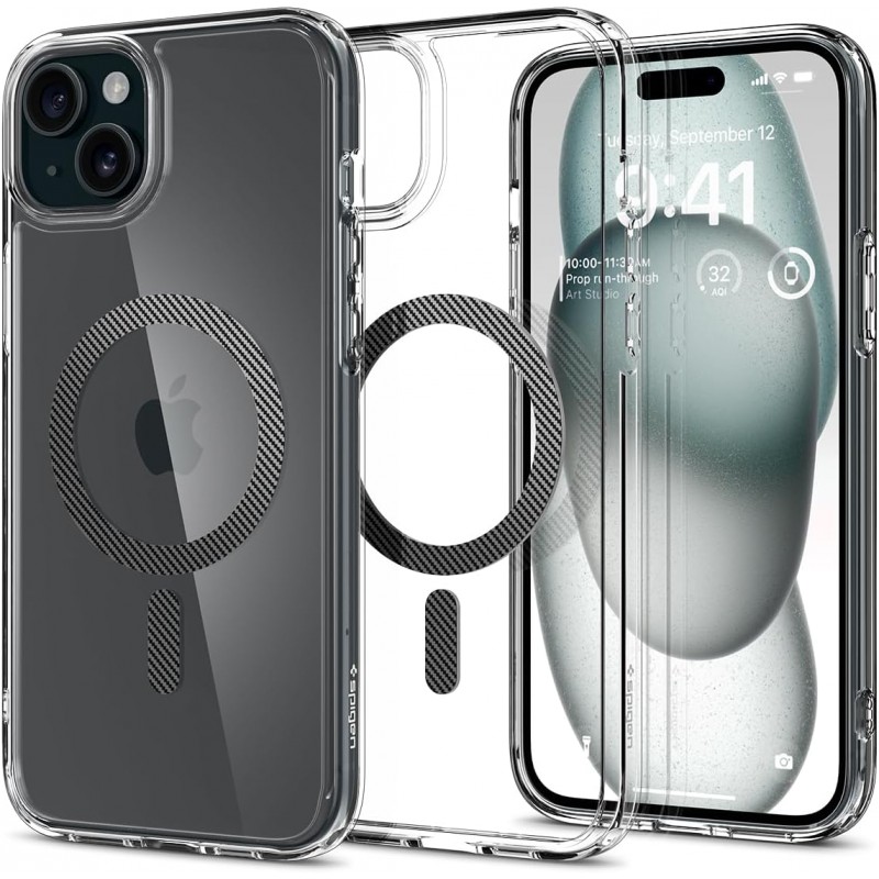 Spigen Чохол для Apple iPhone 15 Plus Ultra Hybrid MagFit, Carbon Fiber