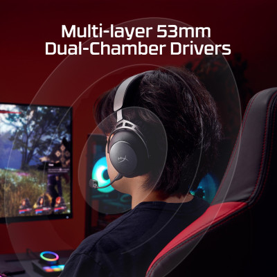 HyperX Гарнітура ігрова Cloud Alpha 2 WL/BT/mini-jack/USB-A/USB-C, 0.5м/1.5м, чорний