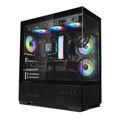 Zalman Корпус Chronix без БР, 1xUSB3.0, 1xUSB2.0, 1x Type C, 2x120мм ARGB Reverse, 1x120мм ARGB, VGA 410мм, LCS ready, TG Side/Front Panel, ATX, чорний