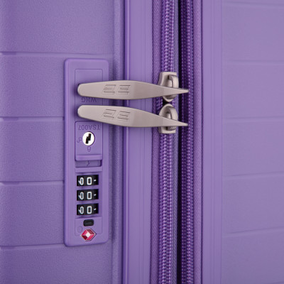 2E Валіза, Aero, поліпропілен, мала, 35/44 л, TSA, 4 колеса, EXP, лавандовий