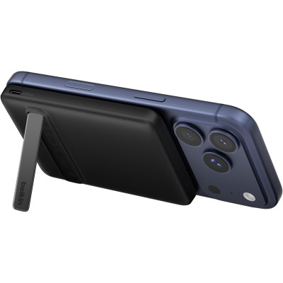 Belkin Акумулятор портативний літій-іонний Power Bank Belkin 5000мА·год, 20Вт PD/Qi2 15Вт, Magnetic Kickstand, чорний