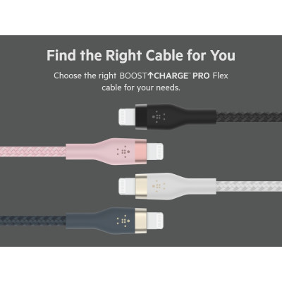 Belkin Кабель USB-A - Lightning плетений, силіконовий, з ремінцем на магніті, 1м, чорний