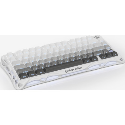 GravaStar Клавіатура механічна Mercury K1 80keys, GravaStar x Kailh Cheery Pink, EN/UKR, BT/WL/USB, білий