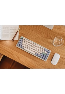 Varmilo Клавіатура механічна Minilo VXT67 Eucalyptus 67Key, Gateron G Pro 2.0 Brown, BT/WL/USB-A, Hot-Swap, EN, RGB, Рожевий