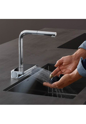 Hansgrohe Змішувач для кухні Aquno Select M81, довж.виливу - 210мм, поворотний, витяжний, 1 важіль, хром