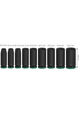 Bosch Набір ударних торцевих головок Professional Deep 9шт 1/2"