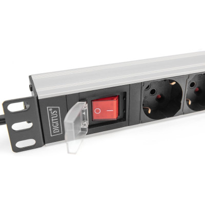Digitus Блок розеток 1U, 7xSchuko, 16A, 250V, вимикач, вилка Schuko Digitus Блок розеток 1U, 7xSchuko, 16A, 250V, вимикач, вилка Schuko