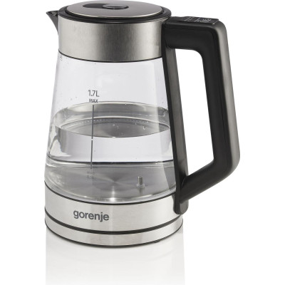 Gorenje Електрочайник 1.7л, 2,200 Вт, скло, нерж