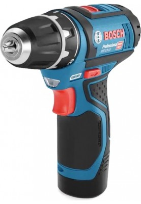 Bosch Шурупокрут-дриль акумуляторний GSR 12V-15 12В 2х2А/рік 15-30Нм 0-400/400-1300об.хв 1кг набір 10 біт кейс