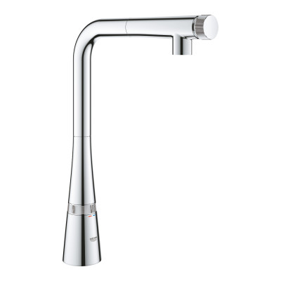 Grohe Змішувач для кухні Scala Smart Control, довж.виливу - 318мм, поворотний/витяжний, кнопка/обертова рукоять, хром