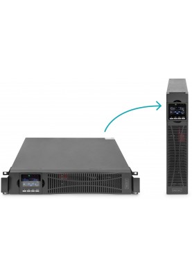 Digitus ДБЖ OnLine, 1000VA/1000W, LCD, 8xC13, RJ45, RS232, USB, Rack/Tower