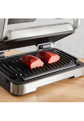 Tefal Гриль прижимний OptiGrill 2in1 XL 2200Вт, темп. режимів-4, з`ємні пластини, сенсор товщини продуктів, метал