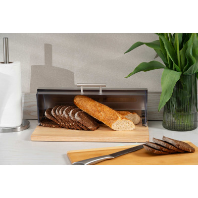 ARDESTO Хлібниця Gemini 39х27х15см, дерево, пластик, нержавіюча сталь