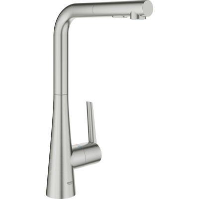 Grohe Змішувач для кухні Scala, довж.виливу - 205мм, поворотний/витяжний, 1важіль, супер сталь