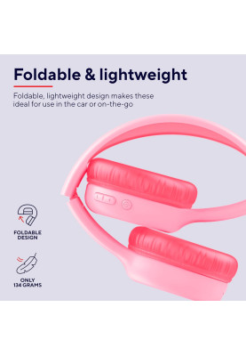 Trust Навушники On-ear Nouna Kids, Wireless, Mic, Рожевий