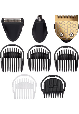 BaByliss Набір для стрижки, для бороди, вусів, голови, носа і тіла, акум., вібраційний мотор, насадок-8, чохол, сталь, сірий