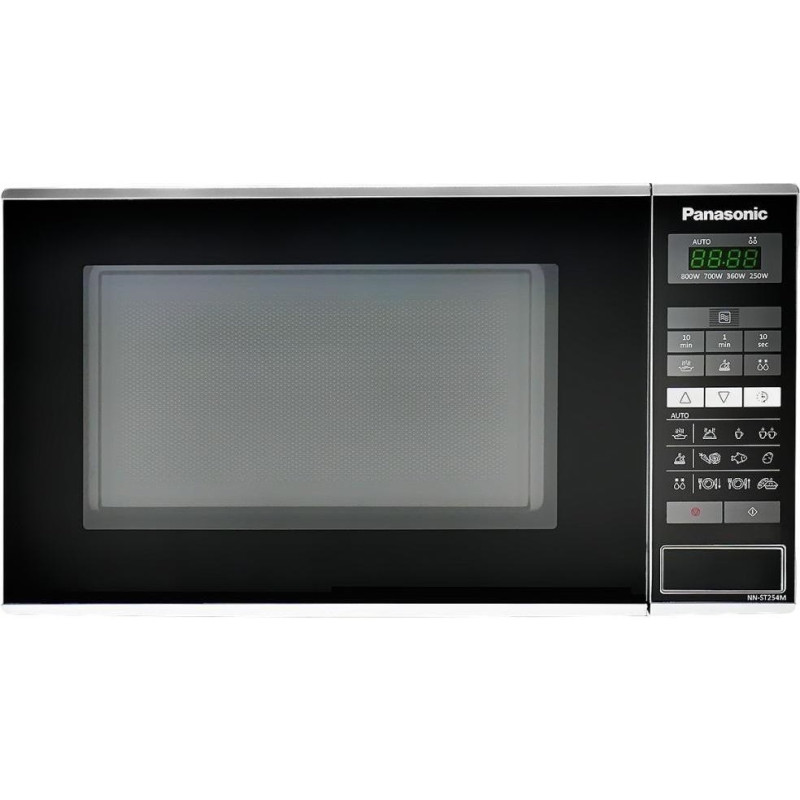 Panasonic Мікрохвильова піч, 20л, 800Вт, дисплей, відкр.кнопкою, нерж