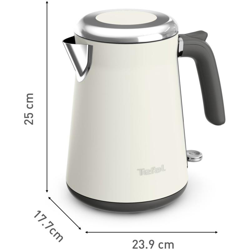 Tefal Електрочайник Collection 1.68л, Strix, нерж. сталь, бежевий