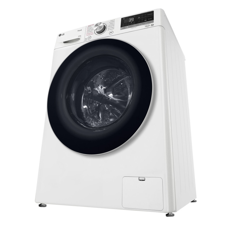 LG Прально-сушильна машина фронтальна, 9(6)кг, 1400, А, 56см, дисплей, пара, інвертор, білий