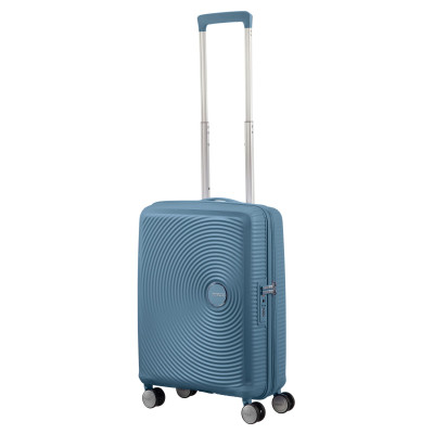 American Tourister Валіза American Tourister, Soundbox, поліпропілен, мала, 55см, 35.5/41л, TSA, 4 колеса, EXP, сіро-синій