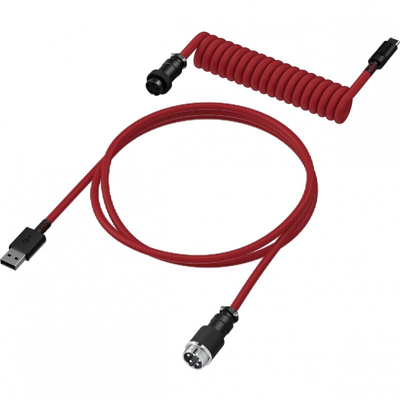 HyperX Кабель USB-A - USB-C спіральний, 1.37м Red/Black