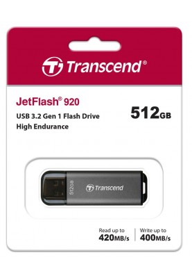 Transcend Накопичувач 512GB USB 3.2 Type-A JetFlash 920 R420/W400MB/s Чорний