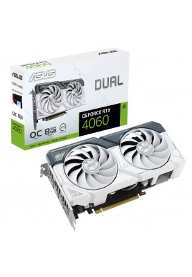 ASUS Відеокарта GeForce RTX 4060 8GB GDDR6 DUAL OC EVO білий DUAL-RTX4060-O8G-EVO-WHITE