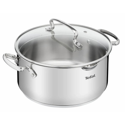 Tefal Кастрюля DUETTO+, 5л, з кришкою, нержавіюча сталь, скло