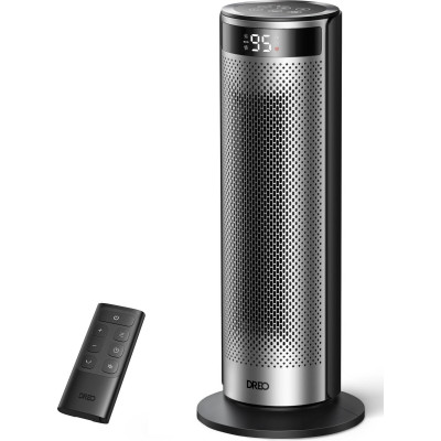 XIAOMI Тепловентилятор Dreo, 25м2, 2000Вт, електричне управління, керамічний нагрівальний елемент, пульт ДУ, 4 швидкості, сріблястий