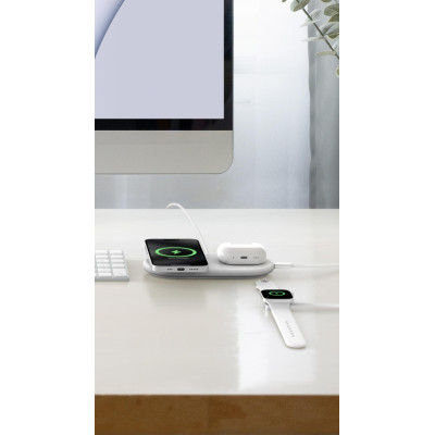 Belkin Зарядний пристрій бездротовий 2в1 15Вт Pad Qi2, білий