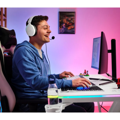 Trust Стіл GXT 709W LUMINUS, (120х74см), RGB, білий