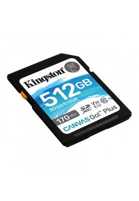 Kingston Карта пам'яті SD 512GB C10 UHS-I U3 R170/W90MB/s
