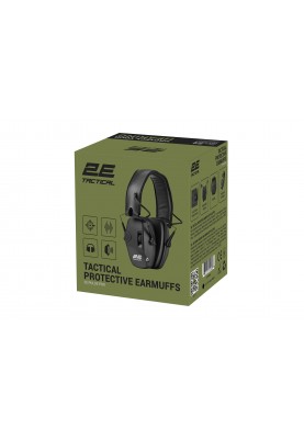 2E Tactical Тактичні захисні навушники Pulse Pro Black NRR 22 dB, активні