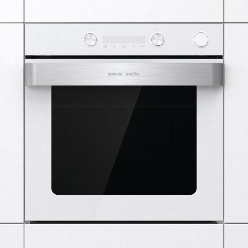 Gorenje Духова шафа електрична, 77л, A+, пара, дисплей, білий