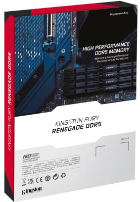 Kingston Пам'ять ПК DDR5 32GB KIT (16GBx2) 7600 FURY Renegade XMP Срібний