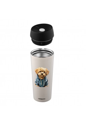 ARDESTO Термокухоль Coffee Time Maltipoo 450мл, нержавіюча сталь, бежевий